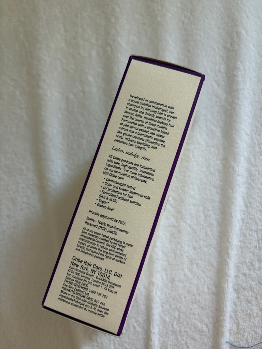 Oribe Serene Scalp Densifying Shampoo — Cream & Purple Box - Picture 4 of 5